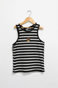 Blusa sin mangas a rayas con detalle de oso