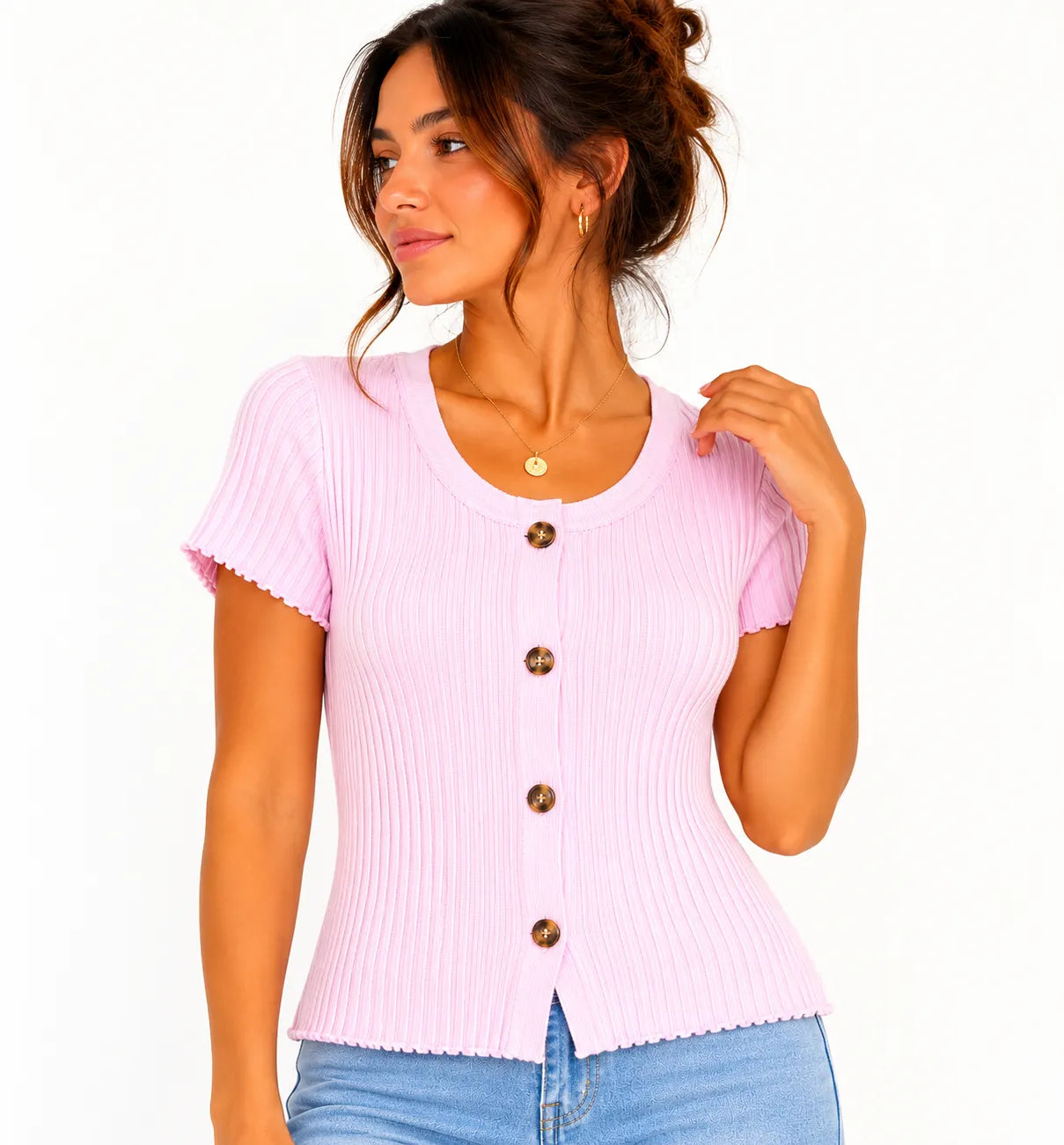 Blusa casual con botones frontales