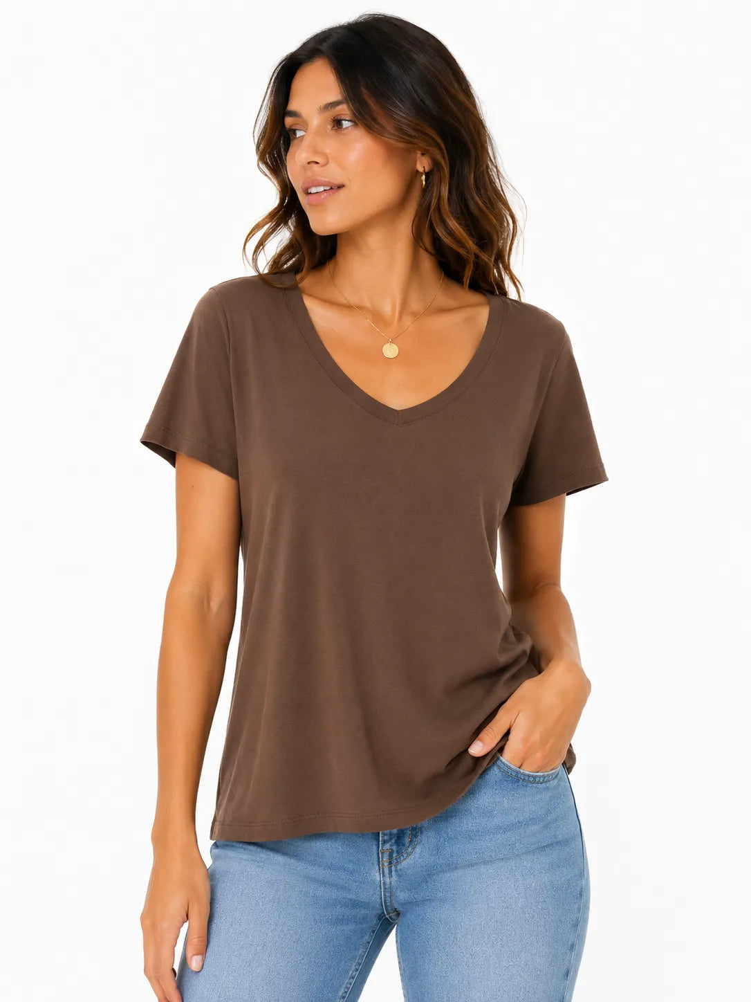 Blusa básica cuello redondo