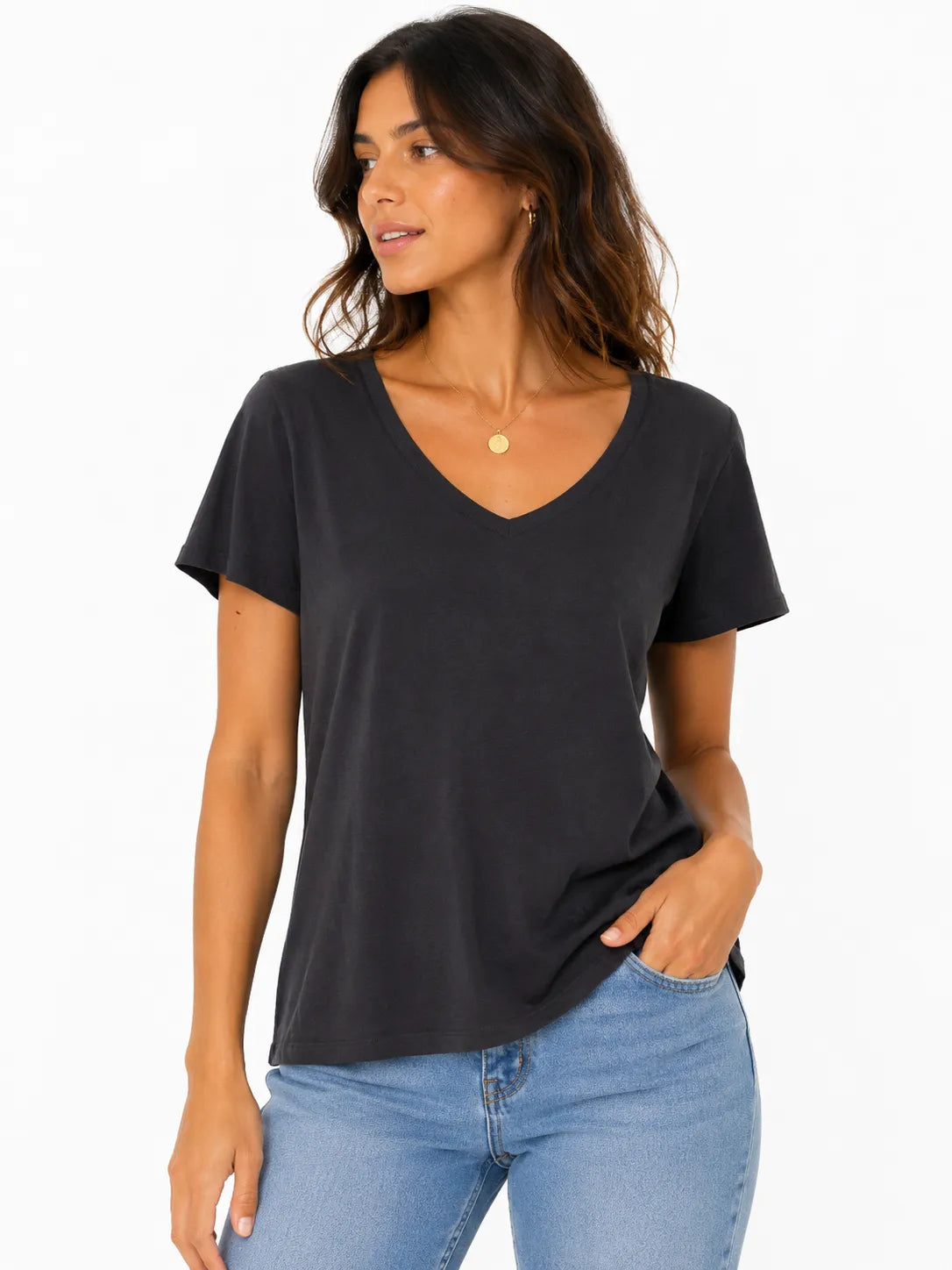 Blusa básica cuello redondo