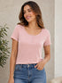 Blusa slim fit cuello redondo