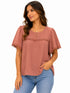 Blusa manga corta con detalle bordado