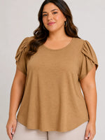Blusa manga de tulipán talla plus
