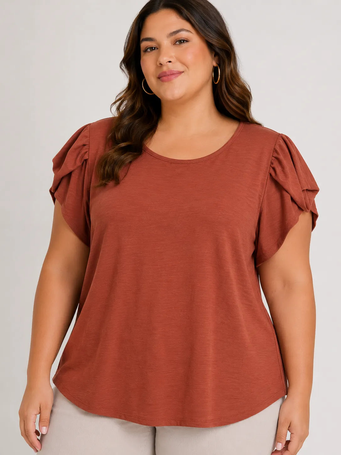 Blusa manga de tulipán talla plus