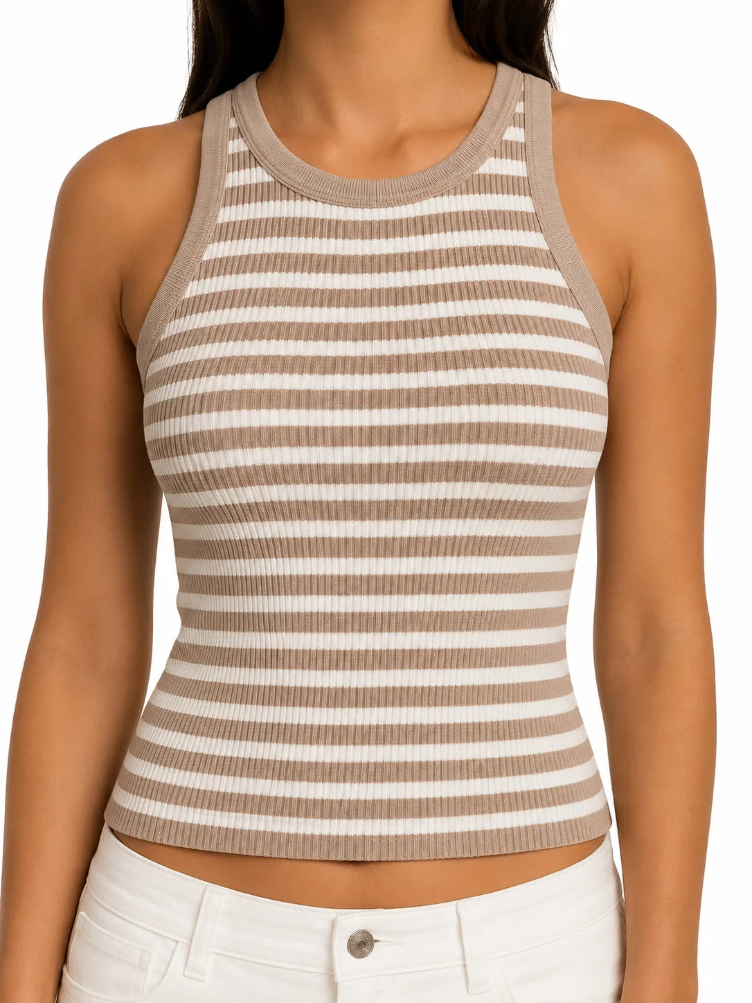Blusa cuello halter de rayas