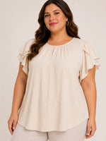 Blusa manga de tulipán talla plus