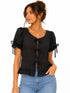 Blusa corta con lazos