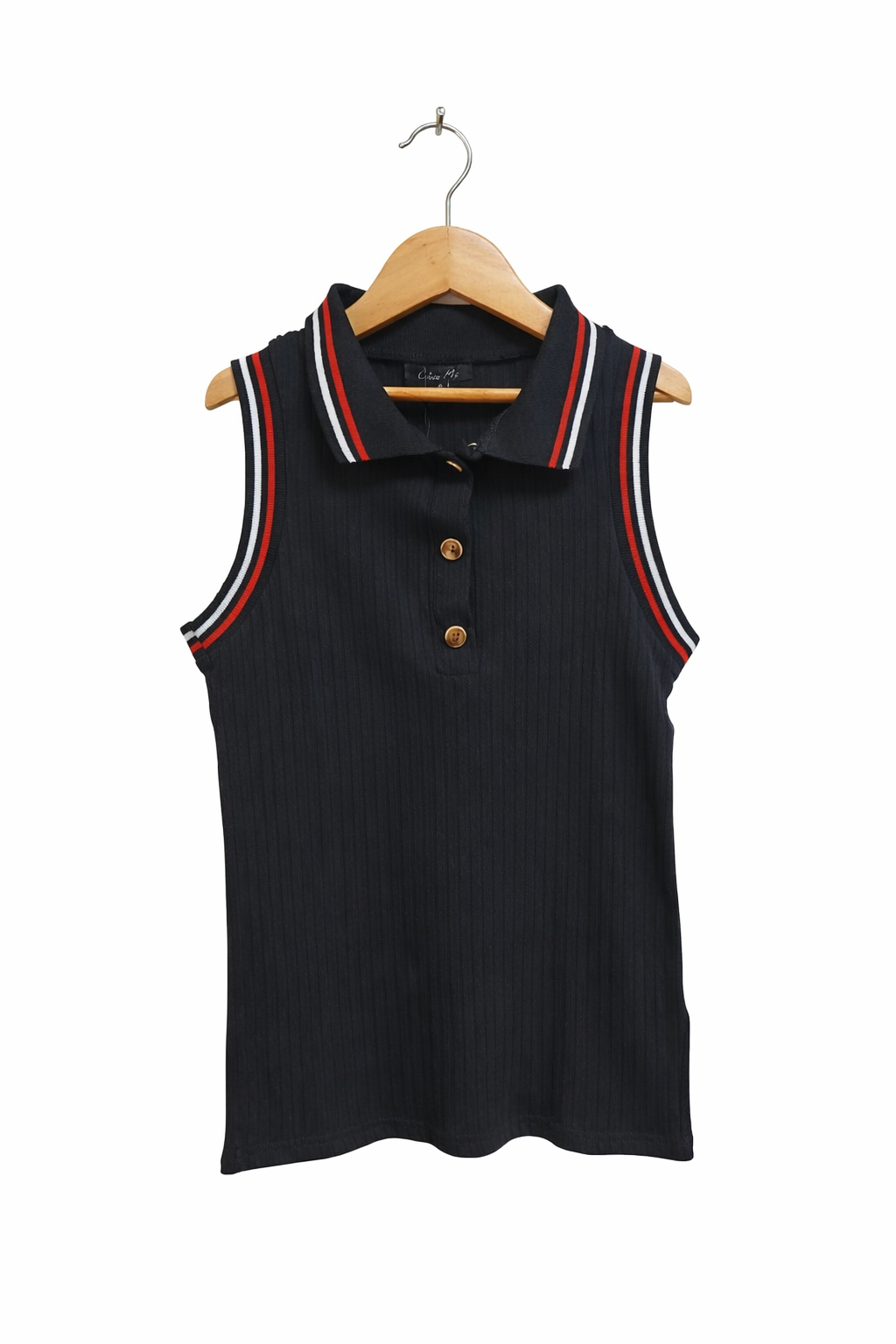 Blusa tipo polo sin mangas