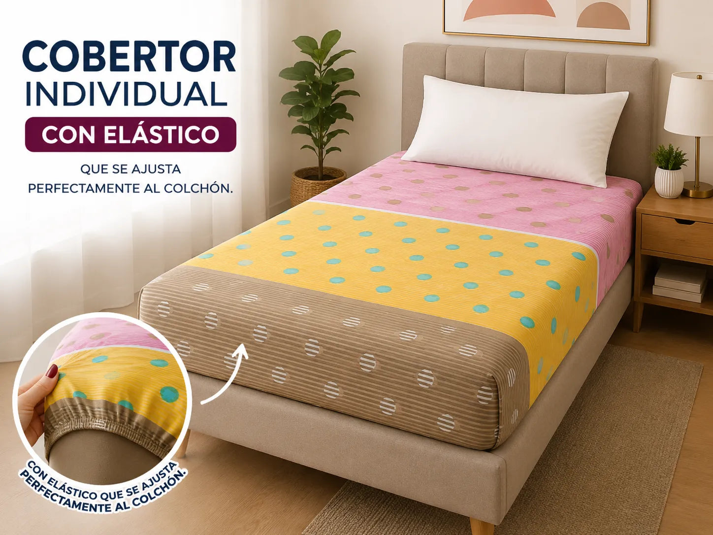 Cobertor individual pastel