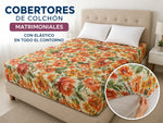 Cobertor floral naranja