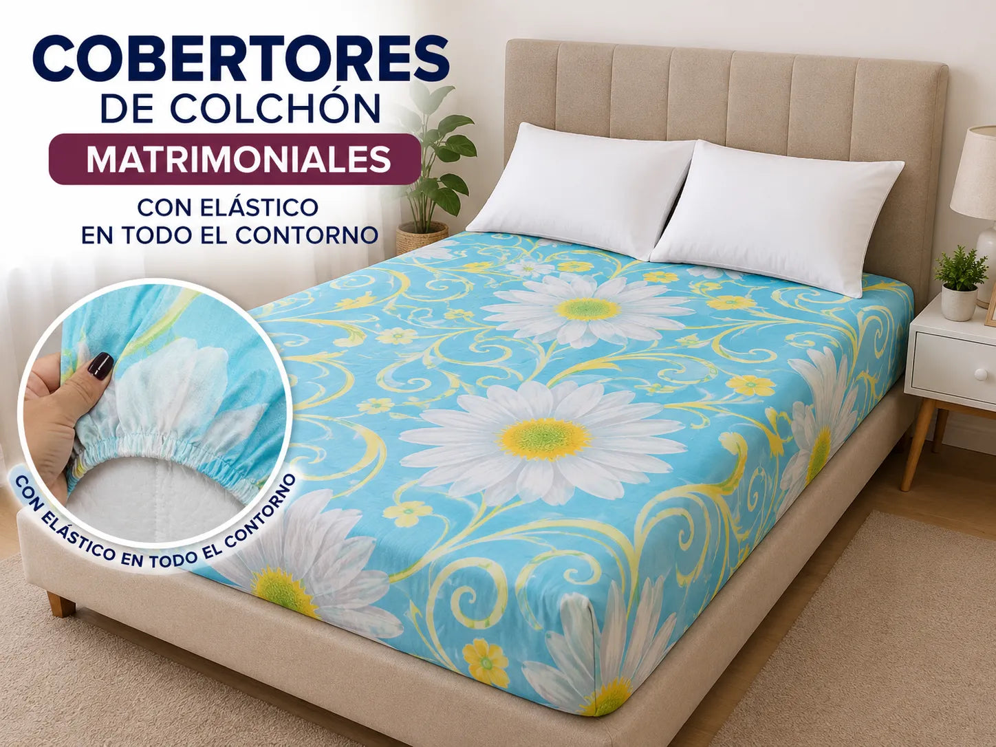 Cobertor matrimonial margaritas