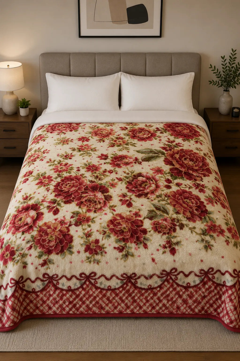 Cobija diseño floral romantico