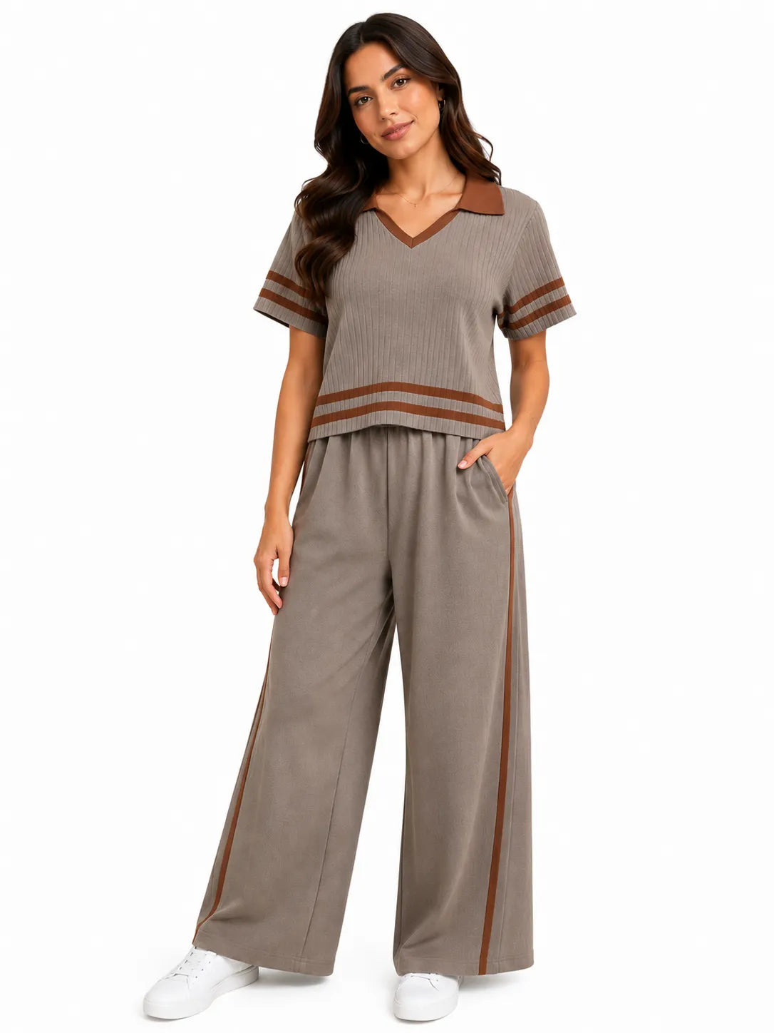 Conjunto casual de franjas