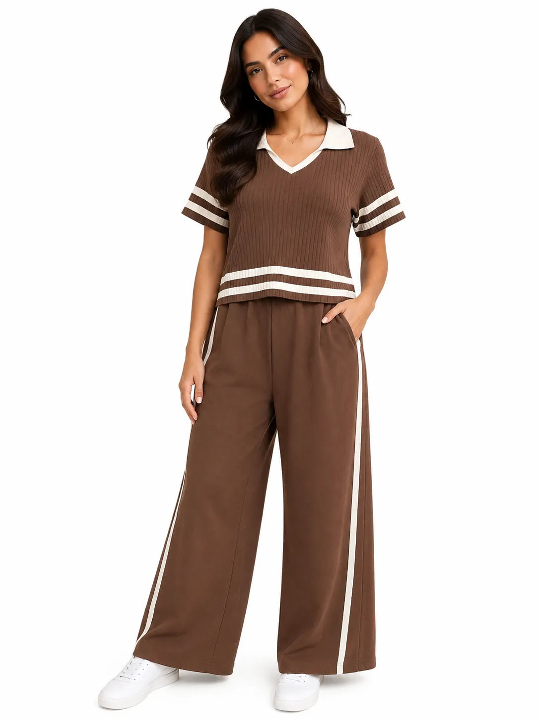 Conjunto casual de franjas