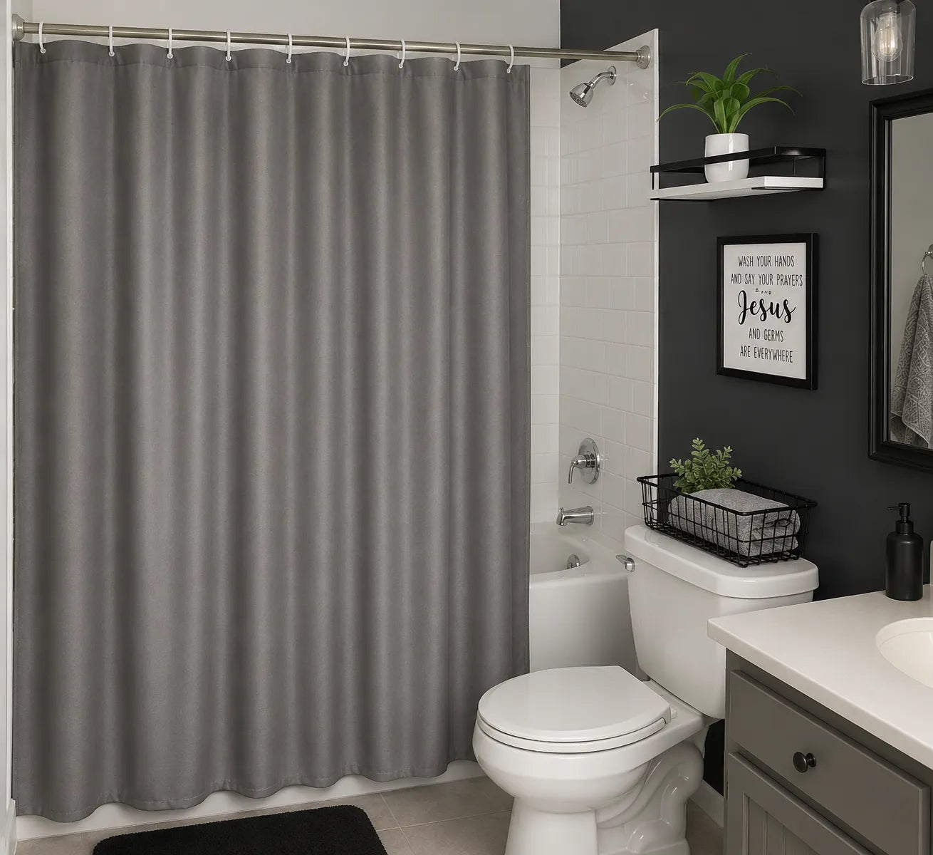 Cortina de baño lisa