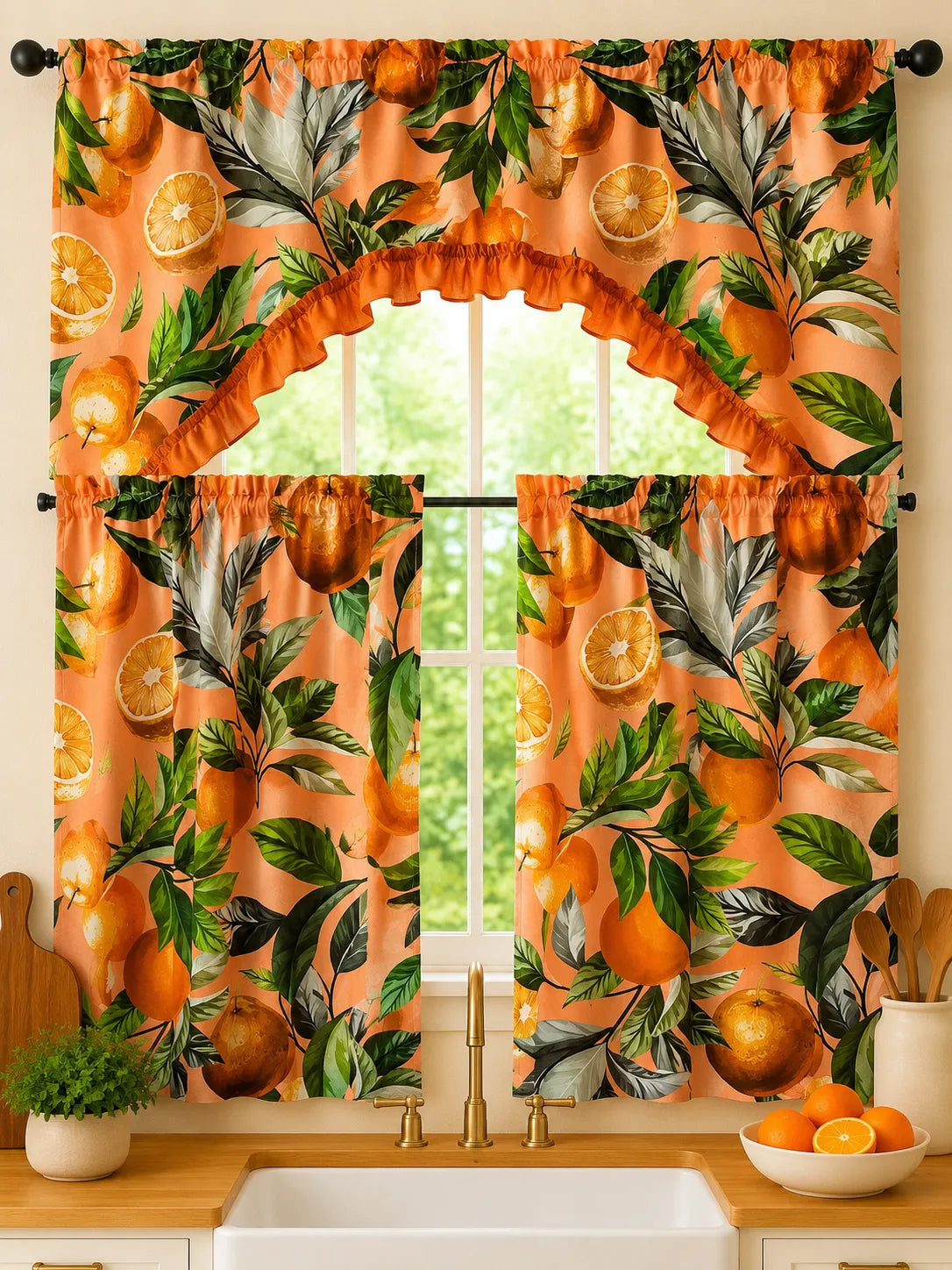 Cortina de cocina de frutas