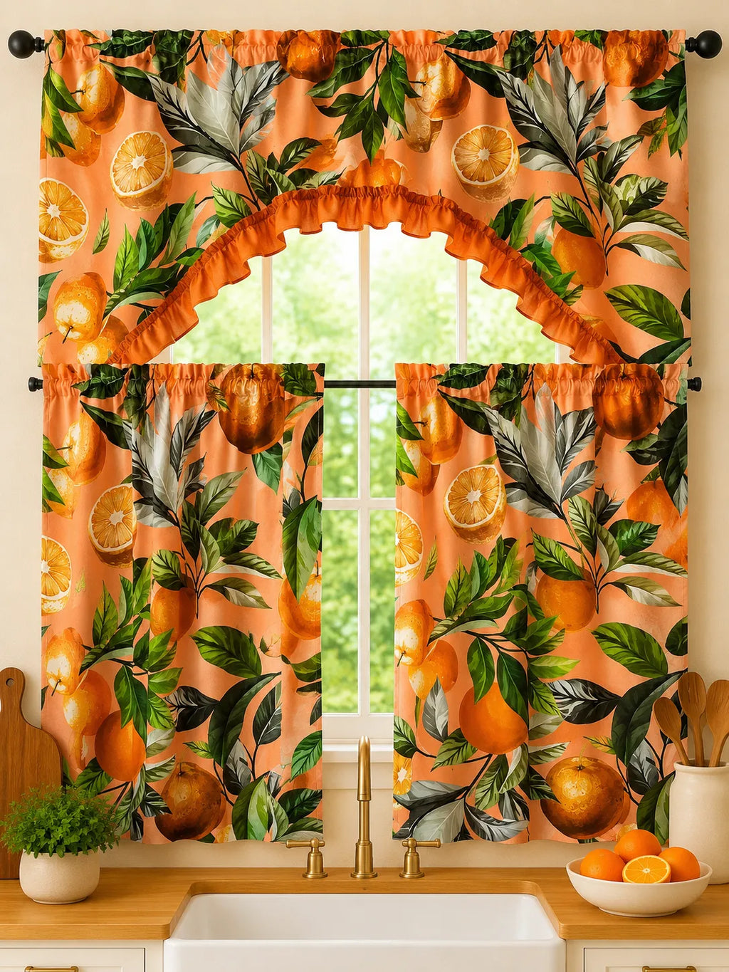 Cortina de cocina de frutas