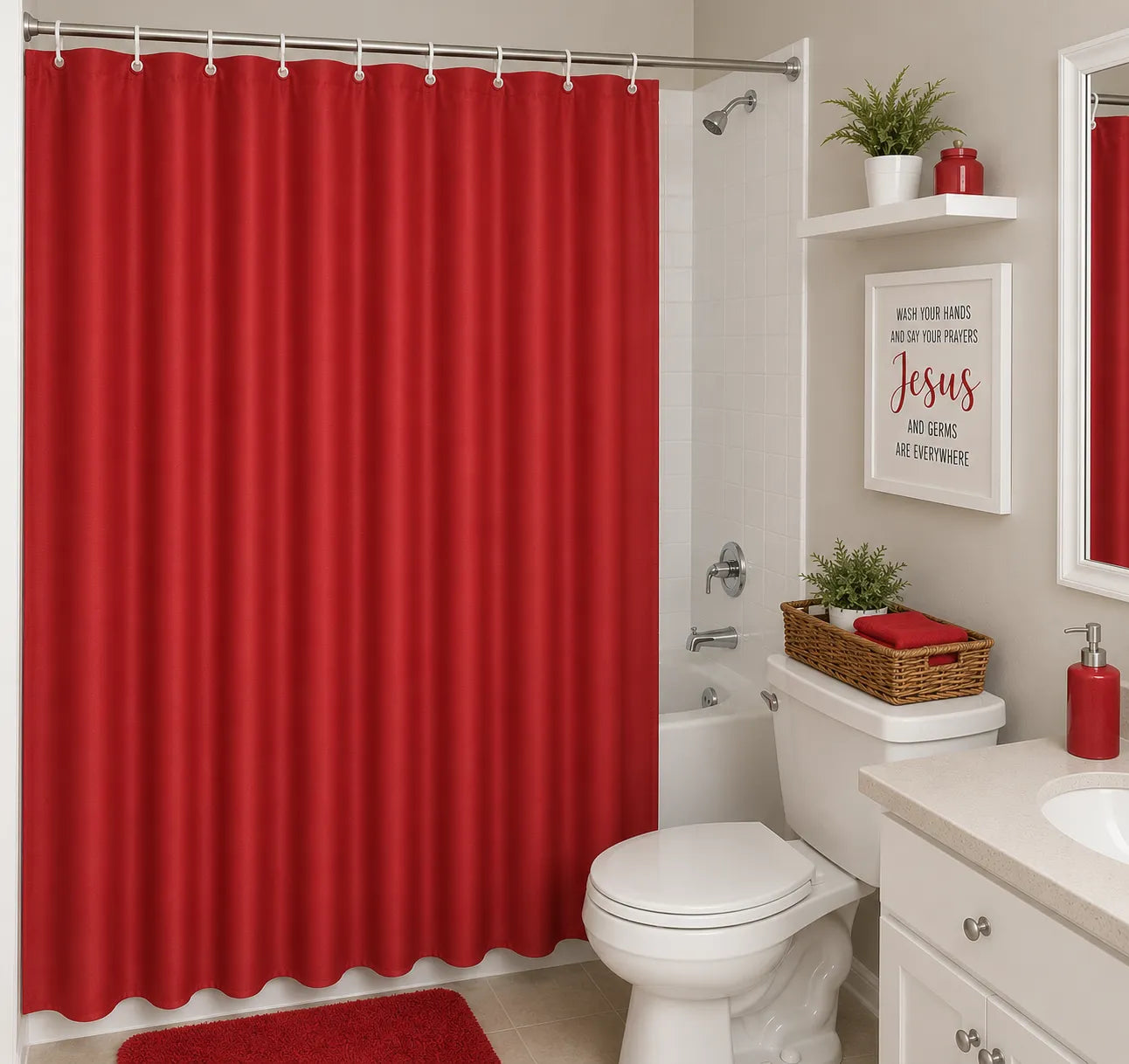 Cortina de baño lisa