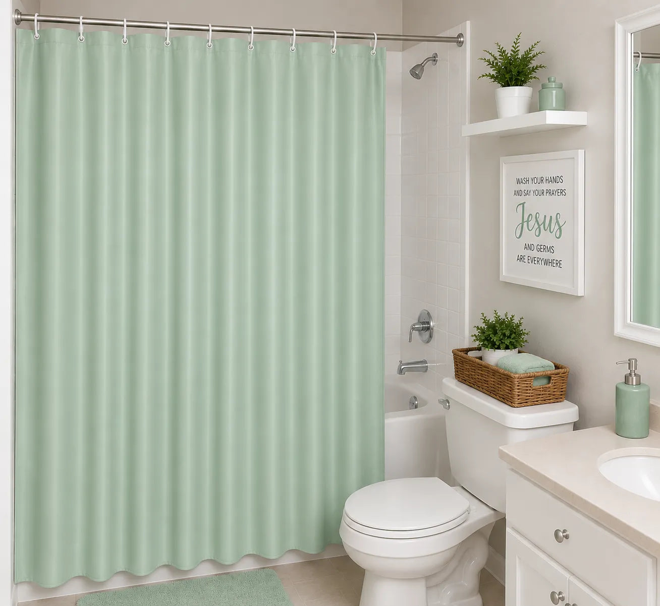 Cortina de baño lisa
