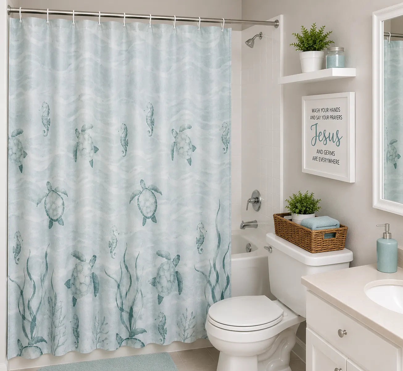 Cortina de baño estampada