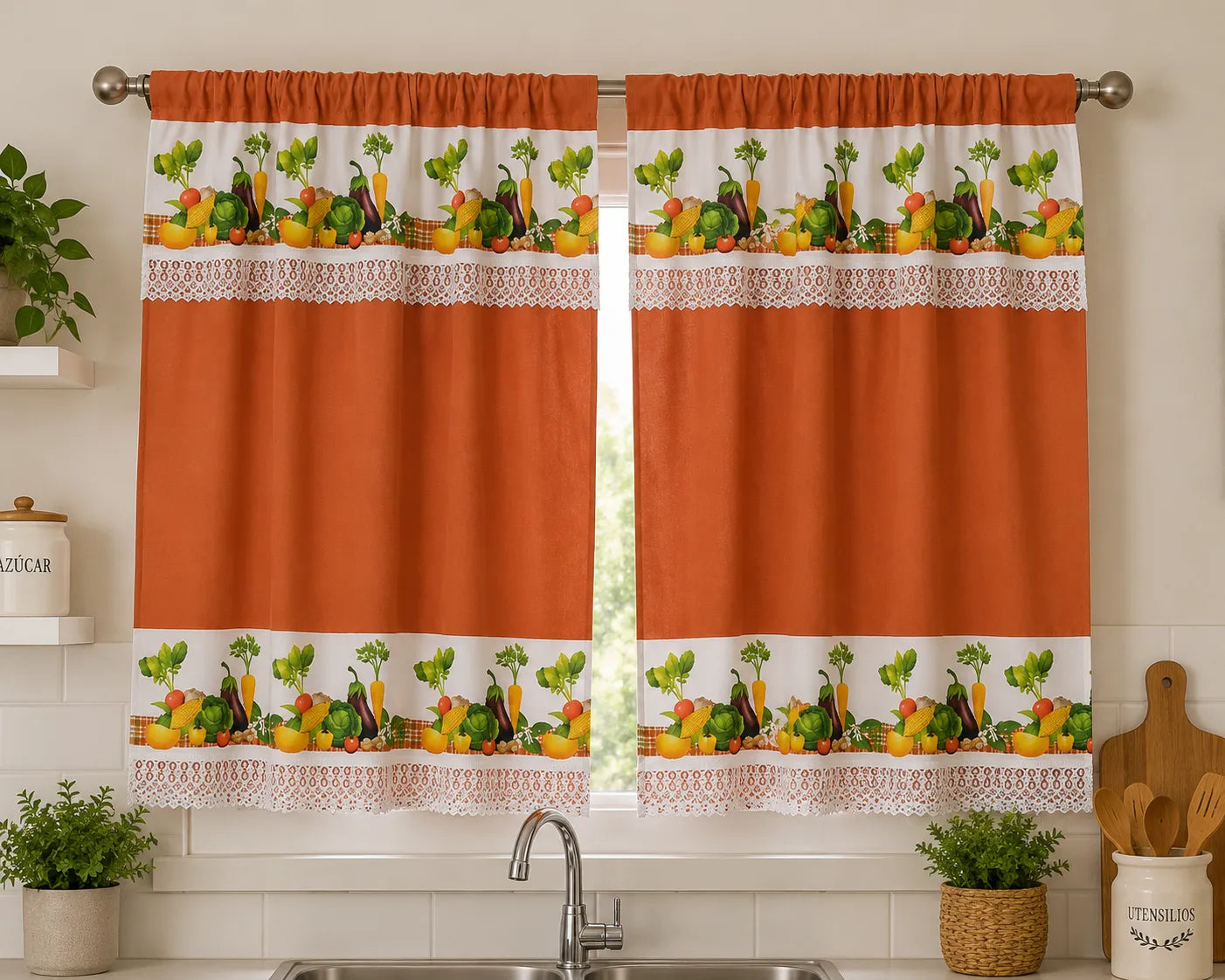 Cortina de cocina frutal