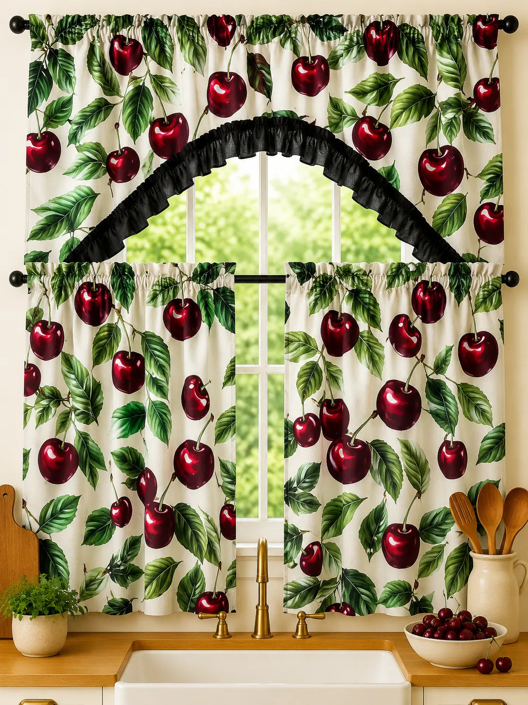 Cortina de cocina de frutas