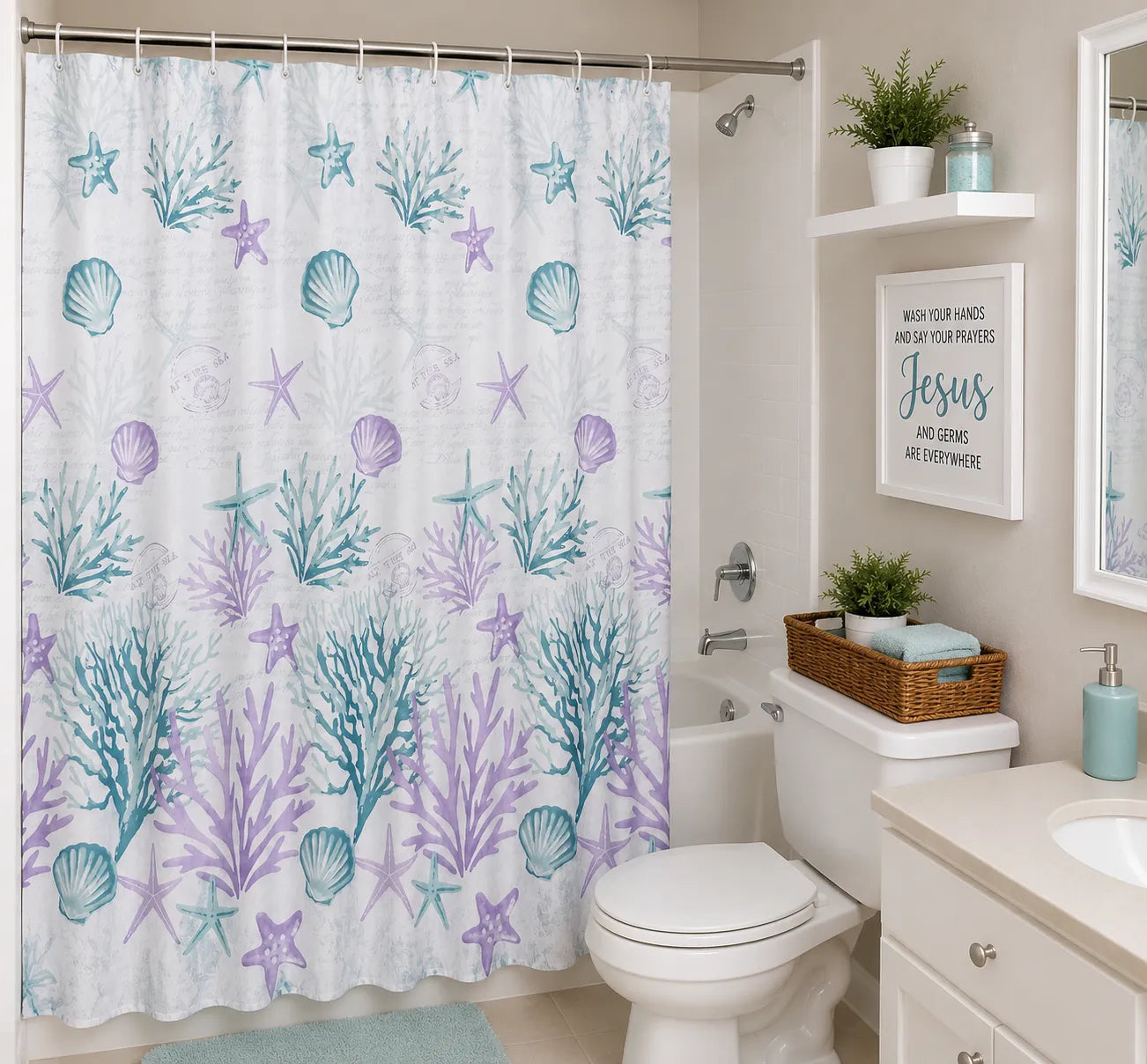 Cortina de baño estampada