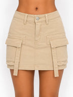 Minifalda cargo denim