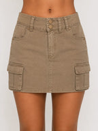 Minifalda cargo denim