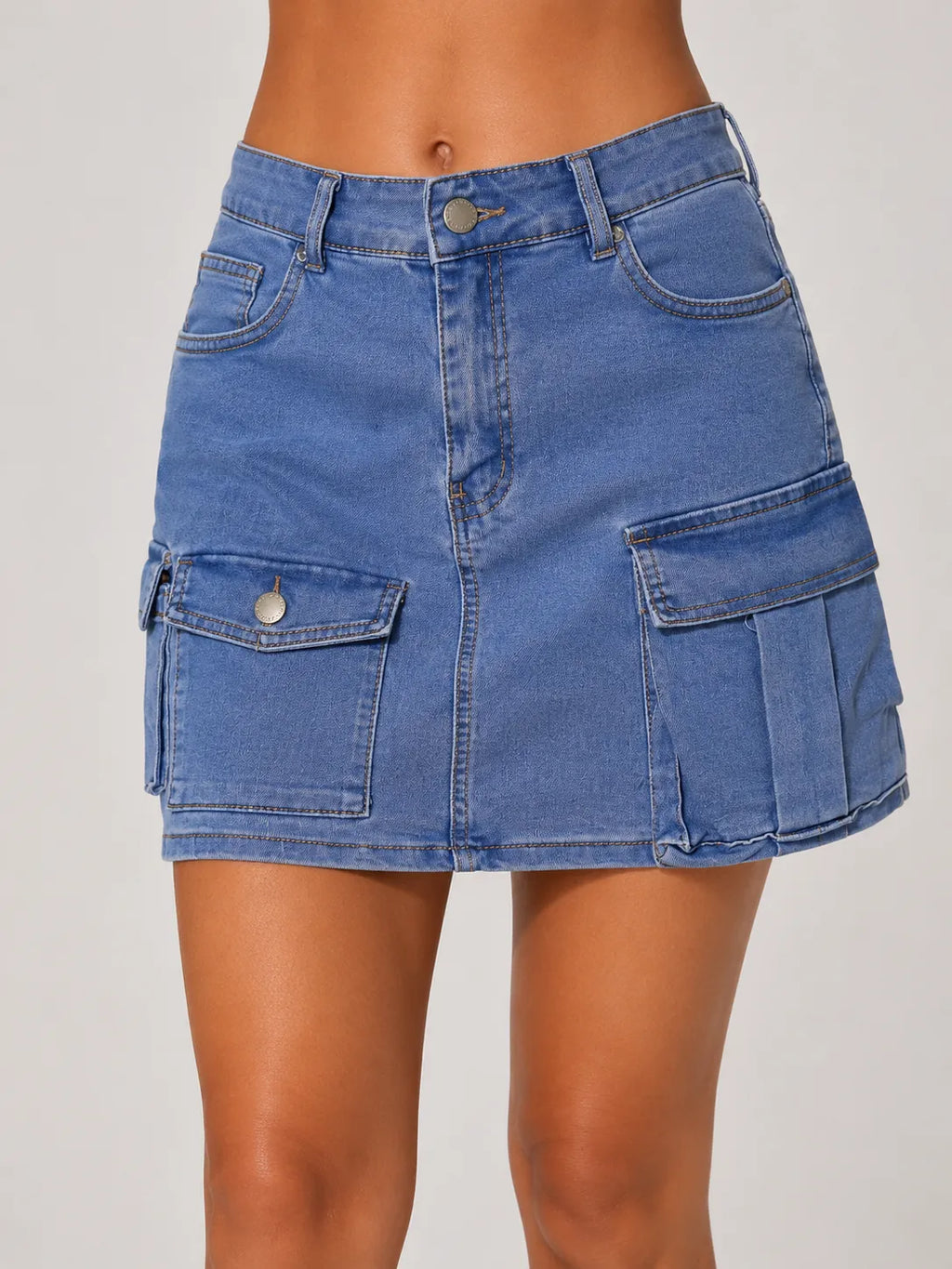 Minifalda cargo denim