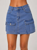 Minifalda cargo denim