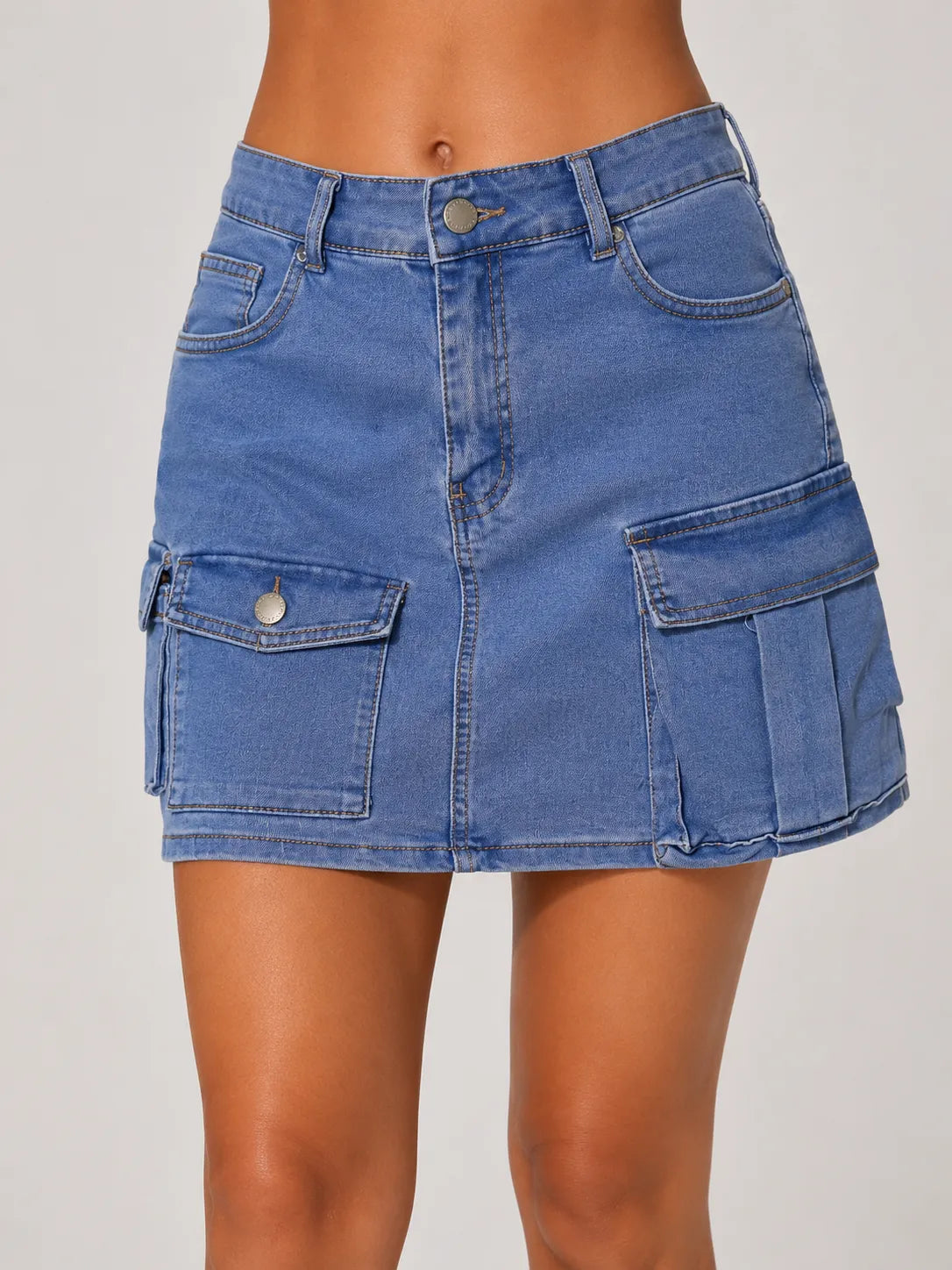 Minifalda cargo denim