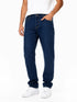 Jeans caballero mezclilla color azul y negro.