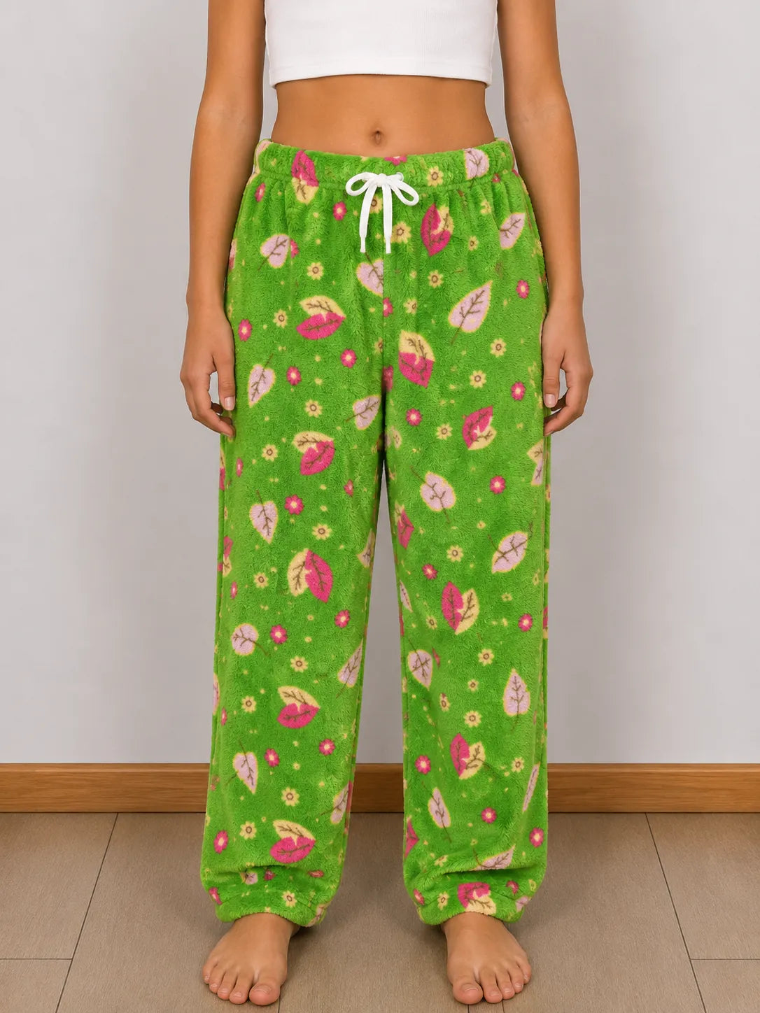 Pantalón de peluche botánico de niña