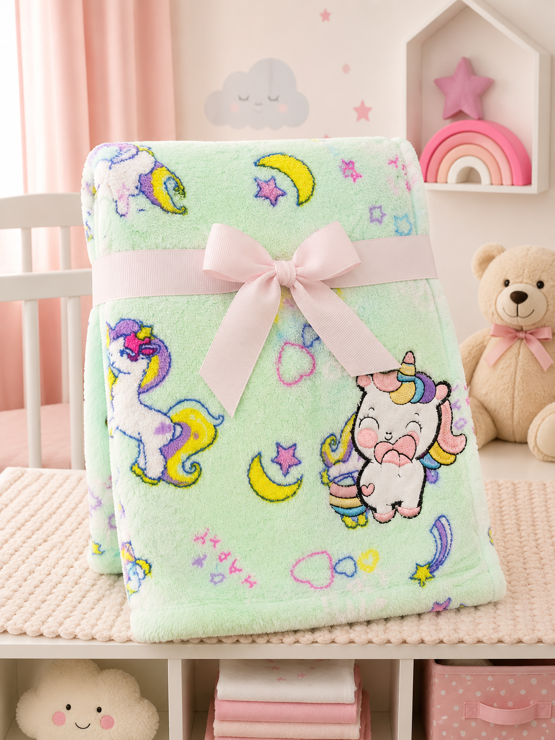 Cobija térmica para bebé de unicornio