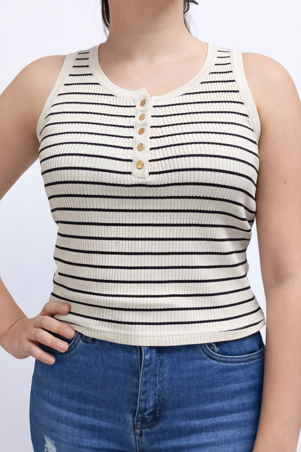 Blusa de tirantes con rayas