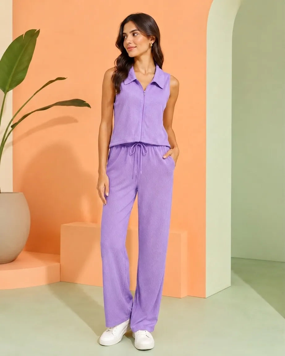 Conjunto sin mangas y zipper