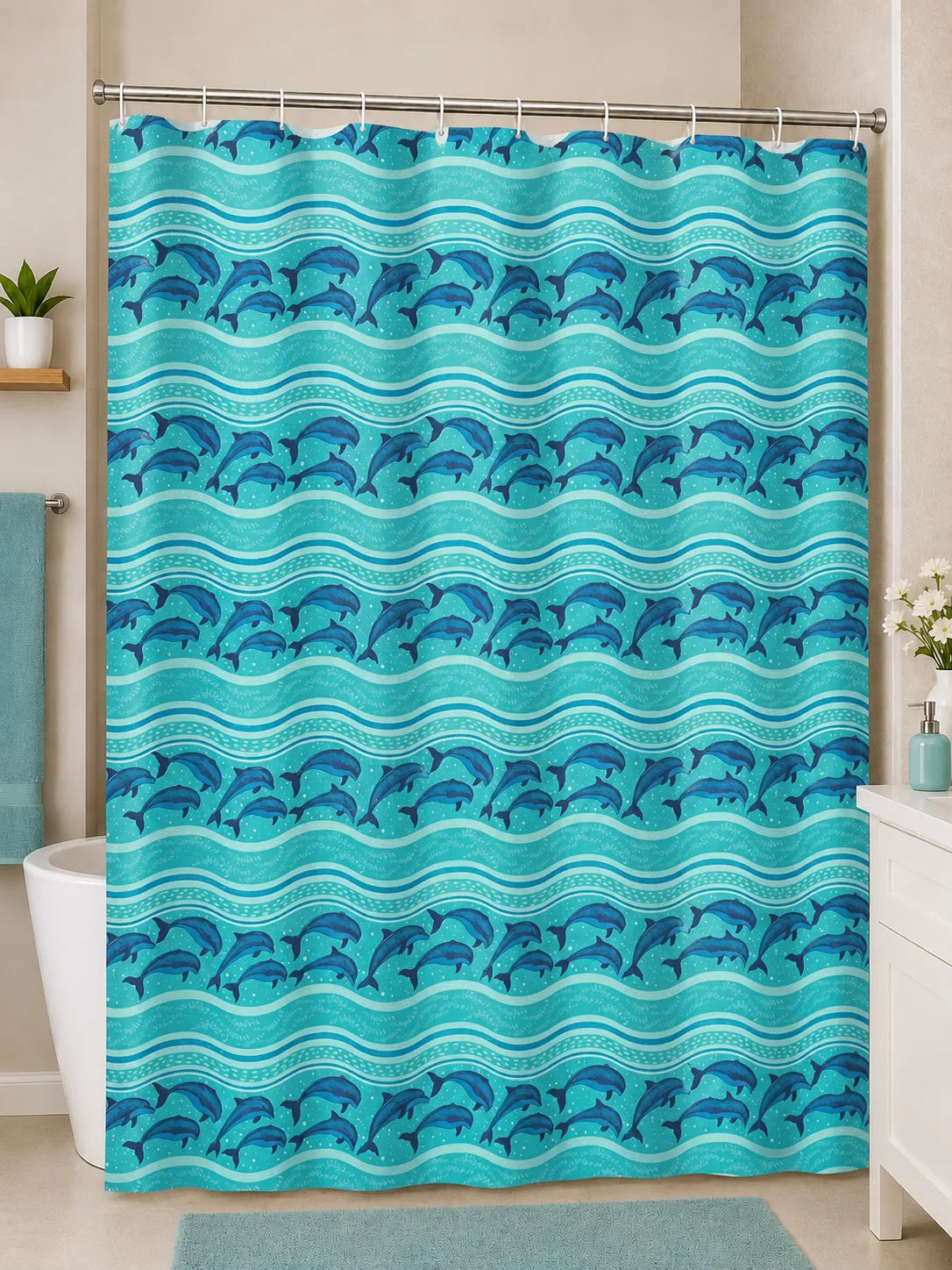 Cortina de baño estampada
