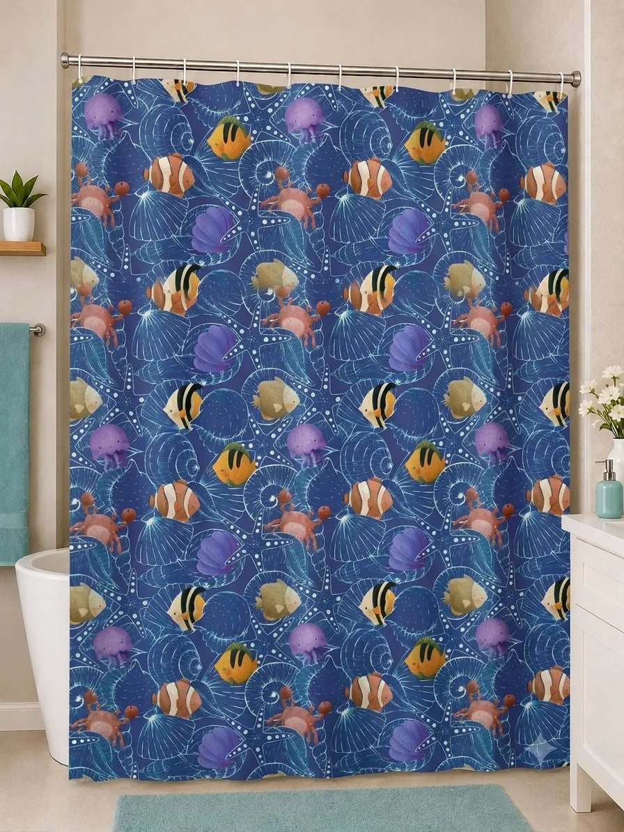 Cortina de baño estampada